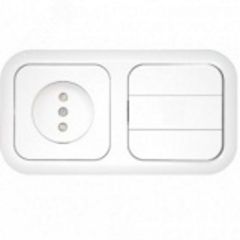 Беларусь Блок 3-х кл выкл+розетка с/ш БелТИЗ 3В-РЦ-665