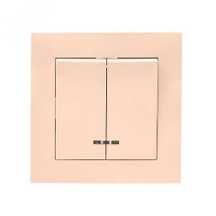 Валенсия выключатель 2-кл. 10А кремовый с индикатором EKF EWV10-123-20