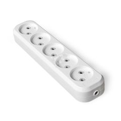 Колодка 5 гнезд без заземления AБС-пластик Универсал E205