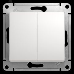 GLOSSA Выключатель двухклавишный в рамку белый сх.5 SE (Systeme) GSL000151