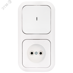 Беларусь Блок выключатель одноклавишный С индикатором+розетка БелТИЗ В-РЦ-669