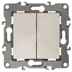 Выключатель двойной, 10АХ-250В, Эра12, слоновая кость,12-1104-02 ЭРА Б0014646