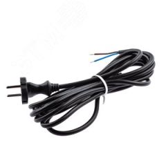 Шнур сетевой с вилкой UX-2x0,75-3m-B 3м ПВС 2x0,75мм2 черный ЭРА Б0048685