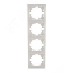 MIRA Рамка 4-ая вертикальная б/вст белый Lezard 701-0200-154