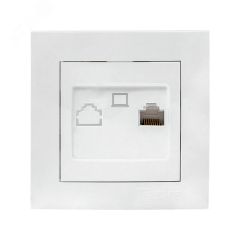 Валенсия розетка компьютерная RJ-45 1-местная белая EKF EWK01-035-10