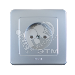 Розетка скрытая со шторками серебро HEGEL РС16-302-06