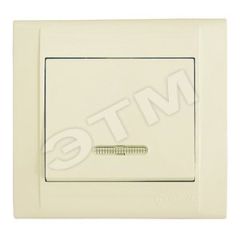 Выключатель одноклавишный, с подсветкой, бежевый Makel 42010021