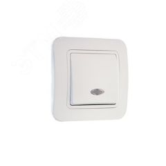 Выключатель одноклавишный, с подсветкой, белый Makel 70021