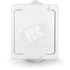 Розетка Аллегро с заземлением с защитной шторкой с крышкой IP54 белая Универсал 5563286