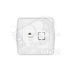 Розетка компьютерная RJ45 скрытая Маргарита белая Универсал М0035