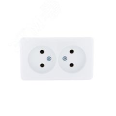 VIOLA Розетка двойная б/з закрытый корпус керамика белый (12шт/144шт) Lezard 751-0200-128