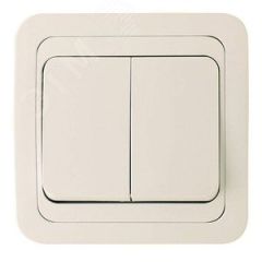 Mimoza Выключатель двухклавишный бежевый Makel 25003