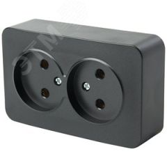 Розетка двухместная б/з 250В 10А серия София черный матовый STEKKER STEKKER MST10-12-05 49496