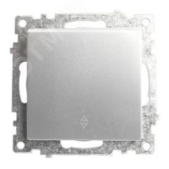 Переключатель 1-клавишный (механизм), 250В, 10А, серия Катрин, серебро STEKKER GLS10-7105-03