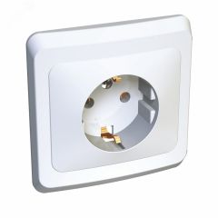 ЭТЮД Розетка скрытая с заземлением без шторок белая SE (Systeme) PC16-003B
