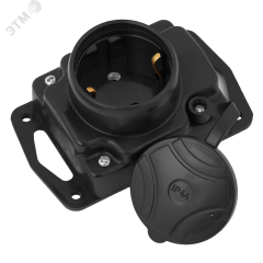 Беларусь Розетка переносная каучук с защитными крышками 2P+E 1х16А IP44 БелТИЗ Р16-413 каучук