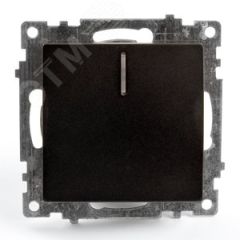 Выключатель 1-клавишный c индикатором, серия Катрин, черный, STEKKER GLS10-7101-05