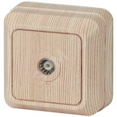 Розетка TV одиночная, ОУ, Quadro, сосна, 2-301-11 ЭРА Б0027660