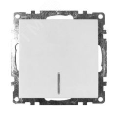 Выключатель 1-клавишный c индикатором, серия Катрин, белый, STEKKER GLS10-7101-01