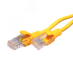 Патч-кордUTP 5e 4x2 26AWG (7x0.16 мм) Cu LSZH желтый 2 м СУПР 10-0163