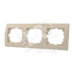 DERIY Рамка х3 гориз. крем Lezard 702-0300-148