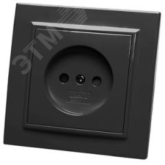 Розетка одноместная б/з,250В, 10А,  серия Эрна, черный Stekker STEKKER PST10-9009-03 39477