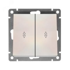 Афина выключатель проходной двухклавишный , с/у, 10А, 220В, механизм жемчуг (еврослот) Универсал A0026-OBr