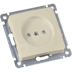 MASTER Розетка одноместная со шторками, скрытой установки, в рамку, слоновая кость HEGEL РС16-402-01