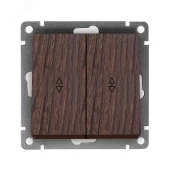 Афина выключатель проходной двухклавишный , с/у, 10А, 220В, механизм венге (еврослот) Универсал A0026-V