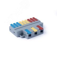 Клемма соединительная универсальная проходная 3-9 полюса с рычагом 0.08-6.0 (1шт) Cabeus MX-639