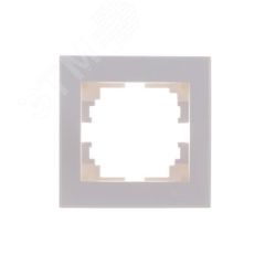 Рамка RAIN одинарная горизонтальная жемчужно-белая Lezard 703-3030-146