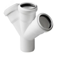 Крестовина одноплоскостная для бесшумной канализации 45 град 50х50х50 Политэк 130135545