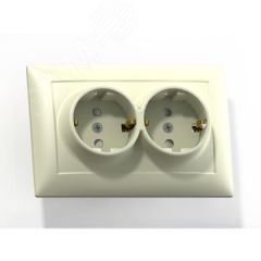 СЕЛЕНА Розетка с заземлением со шторками РС16-401 скрытая слоновая кость Кунцево 8152