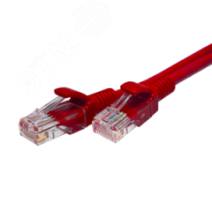 Патч-кордUTP 5e 4x2 26AWG (7x0.16mm) Cu LSZH красный 1м СУПР 10-0152