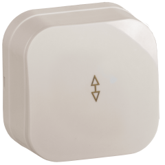 GLORY Выключатель 1-клавишный для открытой установки проходной 10А ВСп10-1-0-ХК кремовый IEK