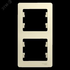 GLOSSA Рамка 2 поста вертикальная бежевая SE (Systeme) GSL000206