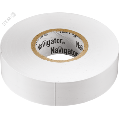 Изолента ПВХ бел 19мм 20м Navigator NIT-A19-20/WH Navigator Group 71109