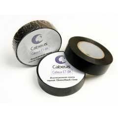 Лента изоляционная черная 19ммх20мх0.13мм Cabeus ET-BK
