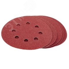 Круг шлифовальный, перфорированный 8 отверстий под липучку 125 мм зерно 36 5 шт уп. Росомаха 438036