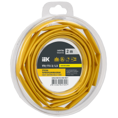 Трубка термоусадочная ТТУ нг-LS 3/1,5 желтая (2м/упак) IEK