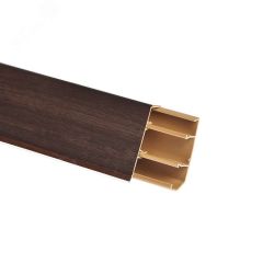 Плинтус электротехнический  ПВХ 10х50х2500 венге на темной основе RUVinil РКП-47М