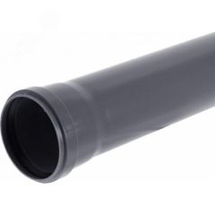 Труба канализационная 50 х 500 мм, толщина 1.5, PP однораструбная, серая Политэк 0500500т