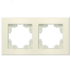 Рамка двухместная горизонтальная серия Афина слоновая кость (ivory) (еврослот) Универсал A0044-I