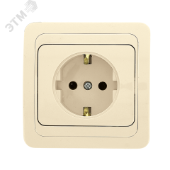 Лондон Розетка с заземлением 16А бежевая EKF EER16-028-20