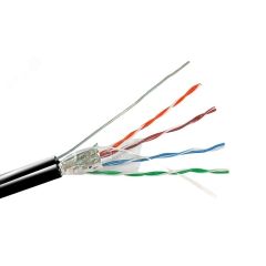 Витая пара FTP 4 пары AWG 24 категория 5е экран внешняя Cu Premium с тросом SkyNet FTP 4x2x0,51 5е out/CuТр.