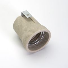 Патрон Е27 керамический с угловым креплением белый FERON LH02