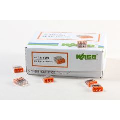 Клемма 3x2.5мм оранжевая/прозрачная WAGO 2273-203