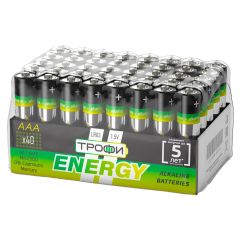 Батарейка Трофи LR03-40 bulk ENERGY Alkaline (40/960/38400) ЭРА Б0027812