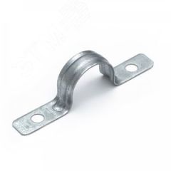 Скоба металлическая двухлапковая усиленная противопожарная СМДУ d21-22 мм отв. d 6,5 мм (100 шт/уп) Промрукав PR13.02438