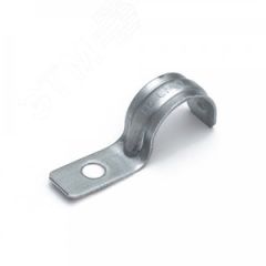 Скоба металлическая однолапковая усиленная противопожарная СМОУ d19-20 мм отв. d 6,5 мм (100 шт/уп) Промрукав PR13.02425